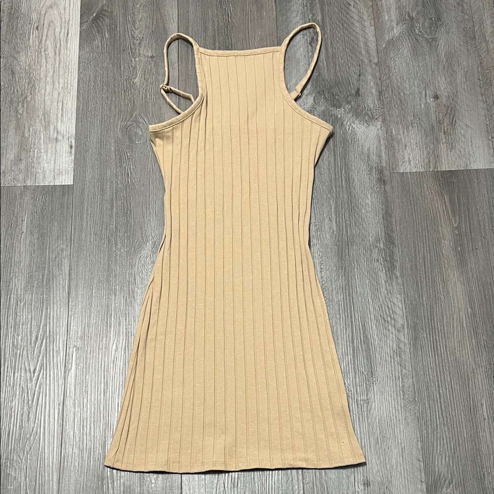 Cotton On Stella Straight neck mini Dress / LINEN TAUPE/ Size XS. NWT